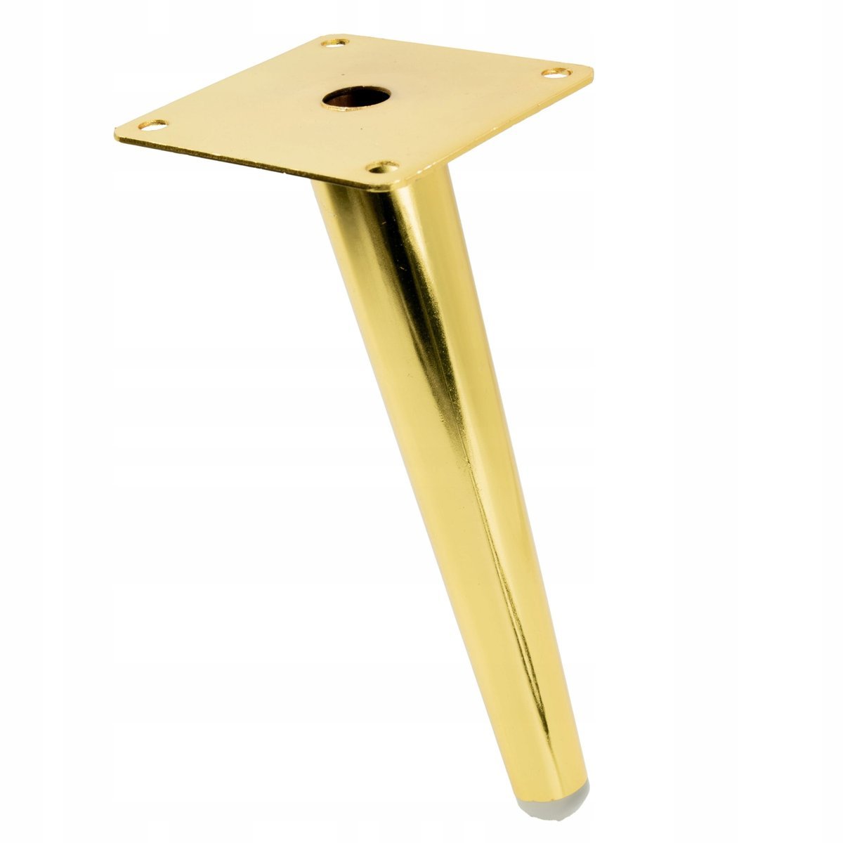 Nóżka meblowa metalowa skośna złota chrom 18 cm stożek noga stalowa