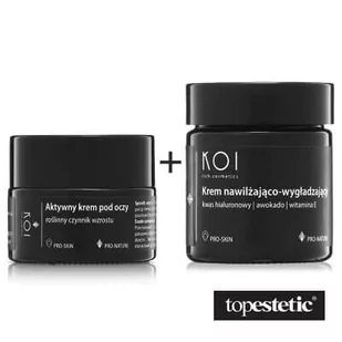 Koi Koi Aktywny Krem Pod Oczy + Krem Nawilżająco-Wygładzający ZESTAW Roślinny czynnik wzrostu 15 ml + Kwas hialuronowy, awokado, witamina E 30 ml - Zestawy kosmetyków damskich - miniaturka - grafika 1