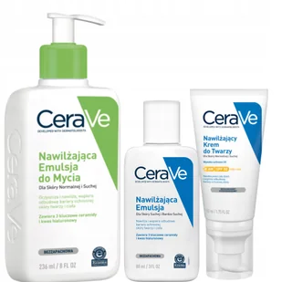 CeraVe Nawilżający Krem do Twarzy Spf 50 52ml Emulsja Nawilżająca 236ml - Kremy do twarzy - miniaturka - grafika 1