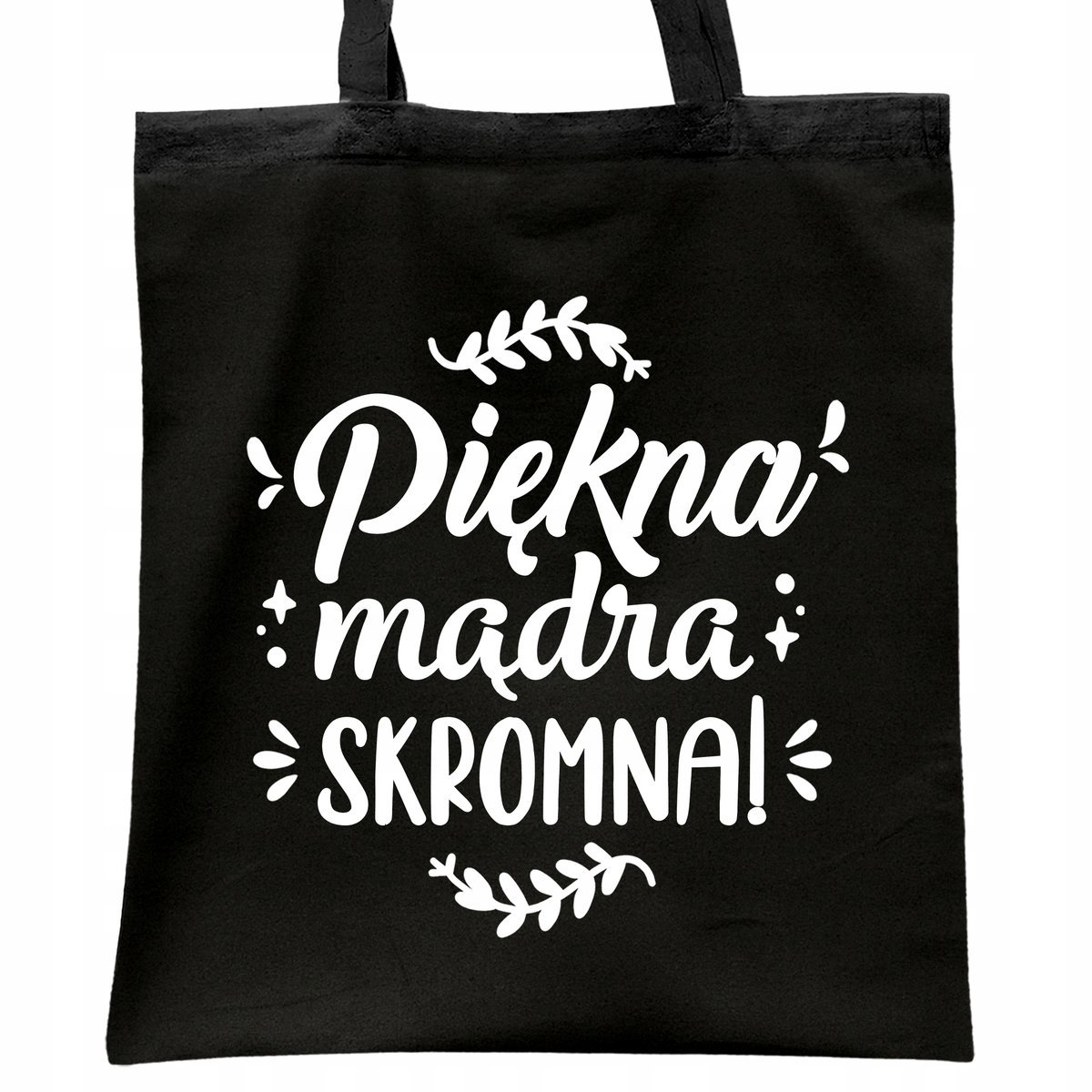 Torba bawełniana czarna na zakupy Dzień Kobiet Dla Kobiety Prezent