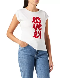 Koszulki i topy damskie - Naf Naf T-shirt damski, kość słoniowa, XS - grafika 1