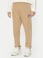 Spodnie sportowe męskie - Fila Spodnie dresowe Lincoln FAM0663 Beżowy Regular Fit - miniaturka - grafika 1