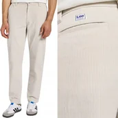 Spodnie męskie - Lee RELAXED WORKWEAR CHINO ECRU LUŹNE SPODNIE SZTRUKSY CHINOSY W33 L32 - miniaturka - grafika 1