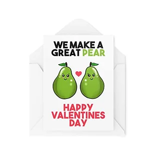 Tongue in Peach Śmieszne kartki walentynkowe, 'We Make A Great Pear' karty walentynkowe dla niego dla niej, dowcipny komedia humor żart banter, CBH274 TIP_CARD_CBH274 - Kartki okolicznościowe i zaproszenia - miniaturka - grafika 1
