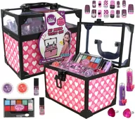 Zabawy w naśladowanie dorosłych - Zestaw do malowania makijażu paznokci w kuferku dla dzieci kosmetyki u349 - miniaturka - grafika 1