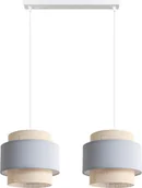 Lampy sufitowe - Lampa wisząca Solar Lampa wisząca sufitowa żyrandol BOHO len i szary 2 żarówki - miniaturka - grafika 1