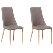Krzesła - Beliani Zestaw do jadalni 2 krzesła jasnobrązowe CLAYTON - miniaturka - grafika 1