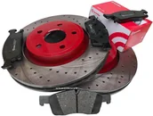 Tarcze hamulcowe - Przednie klocki BREMBO + WIERCONE nacinane tarcze hamulcowe 350mm RED Dodge Durango 2011- - miniaturka - grafika 1