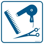 Systemy ekspozycyjne i znaki informacyjne - RA008 FRYZJER, FN - FOLIA SAMOPRZYLEPNA; (150X150MM) - miniaturka - grafika 1