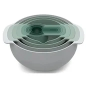 Pozostałe akcesoria kuchenne - Joseph Joseph 9-częściowy zestaw w kolorze szaro-zielonym - miniaturka - grafika 1