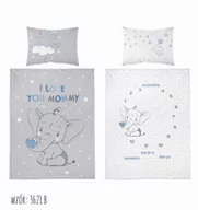 Pościel dla dzieci - Detexpol Pościel 100x135 do łóżeczka Słonik I Love You Mommy 3621B_20211118054432 - miniaturka - grafika 1