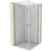 Kabiny prysznicowe - Mexen Mist-F Duo kabina prysznicowa składana 80 x 80 cm, transparent, złota - 8A6-080L-080P-50-00 - miniaturka - grafika 1