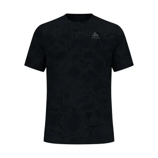 Męska koszulka do biegania Odlo Zeroweight Engineered Chill-Tec black melange - M - Koszulki sportowe męskie - miniaturka - grafika 1