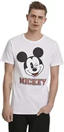 Koszulki męskie - MERCHCODE MERCHCODE Disney Micky Maus Męski T-Shirt Myszka Mickey Mouse College Tee z nadrukiem biały biały XX-L MC419 - miniaturka - grafika 1