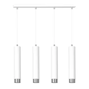 Emibig KIBO 4 WHITE-CHROME 641/4 designerski spot wiszący białe tuby srebrne dodatki 641/4 - Lampy sufitowe - miniaturka - grafika 1