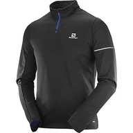 Bluzy męskie - Salomon Męska bluza sportowa, AGILE HZ MID, mieszanka syntetyczna, czarna/surfowanie w internecie, rozmiar: 2XL, L40112800 - miniaturka - grafika 1