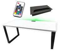 Biurka gamingowe - Biurko Gamingowe 120X60 Loftowe Led Przepust Komputerowe - miniaturka - grafika 1