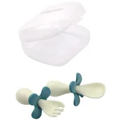 Sztućce dla dzieci - Babyono Sztućce ergonomiczne dla dzieci zielone - miniaturka - grafika 1