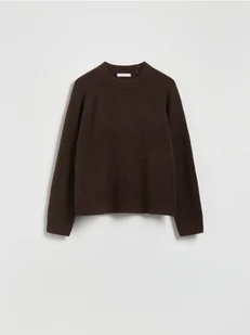 Reserved - Sweter z domieszką wełny - ciemnobrązowy - Swetry damskie - miniaturka - grafika 1