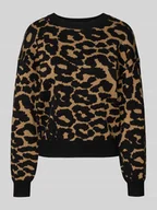 Swetry damskie - Sweter z dzianiny o kroju regular fit z mieszanki wiskozy model ‘SILJEANIMAL’ - miniaturka - grafika 1