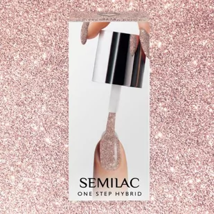 Semilac One Step Hybrid lakier hybrydowy 5ml S245 Glitter Pink Beige - Kosmetyki do stylizacji włosów - miniaturka - grafika 1