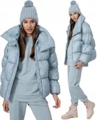 Kurtki damskie - KURTKA DAMSKA PIKOWANA ZIMOWA CIEPŁA NIEBIESKA PUCHOWA 4F OUTHORN ROZM. XS - miniaturka - grafika 1