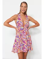 Sukienki - trendyol Sukienka w kolorze fioletowo-pomarańczowym - miniaturka - grafika 1