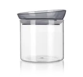 Pojemniki kuchenne - Szklany pojemnik do przechowywania z uszczelką Mabel 650 ml szary - miniaturka - grafika 1