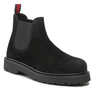 Botki męskie - Trzewiki Tommy Jeans Tommy Jeans Suede Boot EM0EM01205 Black BDS - miniaturka - grafika 1