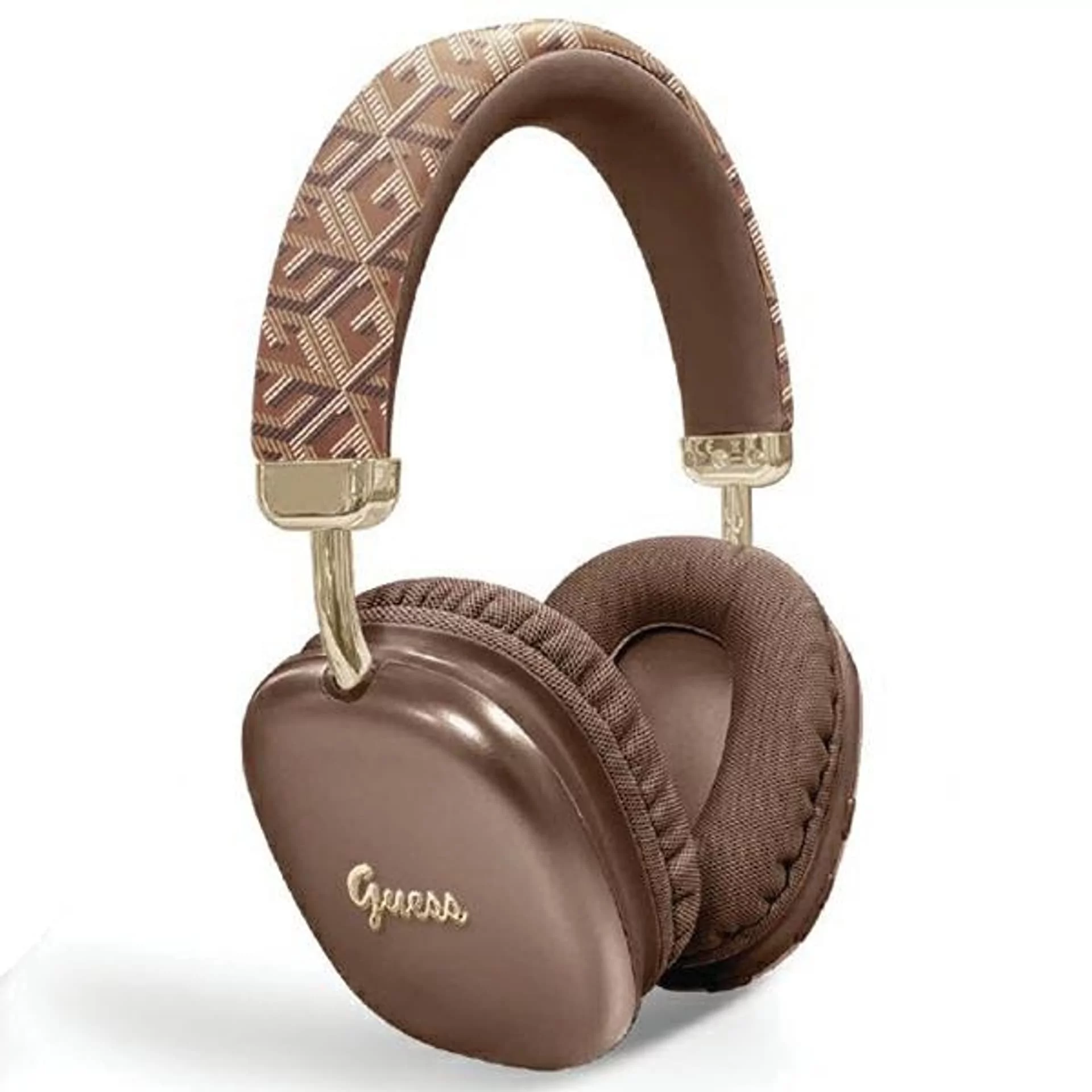 Guess słuchawki nauszne Bluetooth GUBHK1GCTCSW brązowy/brown Gcube Metallic Script Logo
