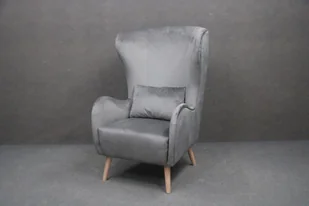 Fotel Uszak Pedro Tapicerowany Popielaty 78X85X117 Cm B 6005 - Fotele - miniaturka - grafika 1