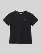 Koszulki dla chłopców - T-shirt z detalem z logo - miniaturka - grafika 1