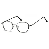 Okulary korekcyjne, oprawki, szkła - Okulary zerówki sześcioboczne oprawki korekcyjne medium M297D czarne - miniaturka - grafika 1