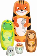 Figurki dla dzieci - Drewniane matrioszki Tygrys Tavi i jego przyjaciele figurki Goki - miniaturka - grafika 1