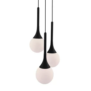 Potrójna lampa zwisająca Jun 5170 Shilo kaskadowa kulki łezki do pokoju czarny - Lampy sufitowe - miniaturka - grafika 1