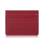 Etui na dokumenty i karty - Etui na karty i wizytówki skórzane minimalistyczne praktyczne etui czerwone T-151-RD - miniaturka - grafika 1