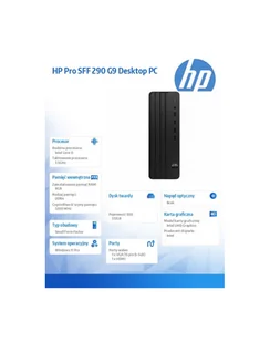 hp inc. Komputer Pro SFF 290 G9 i3-14100 512GB/8GB/W11P B6ZA3ET - Zestawy komputerowe - miniaturka - grafika 1