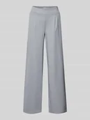 Spodnie damskie - Spodnie materiałowe o szerokim kroju z dodatkiem wiskozy model ‘Kate’ - miniaturka - grafika 1