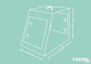 KERBL Klatka transportowa dla psa, 75 x 52 x 61 cm - Artykuły szkoleniowe - miniaturka - grafika 2