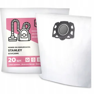 20x Worek do Odkurzacza Stanley SXVC20PE Syntetyczny Flizelinowy Worki D G9 - Worki do odkurzaczy - miniaturka - grafika 1