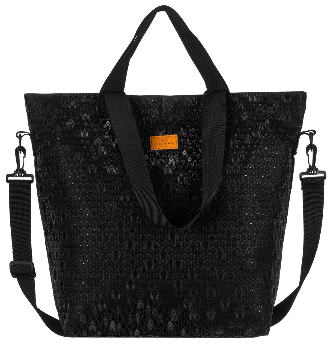 Torba Torebka Shopper Na Ramię Damska Na Zakupy Z Paskiem Zakupowa Rovicky Czarna