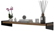 Półki do salonu - Wisząca półka na kwiaty w stylu loft czarny + dąb lancelot Lenton - miniaturka - grafika 1