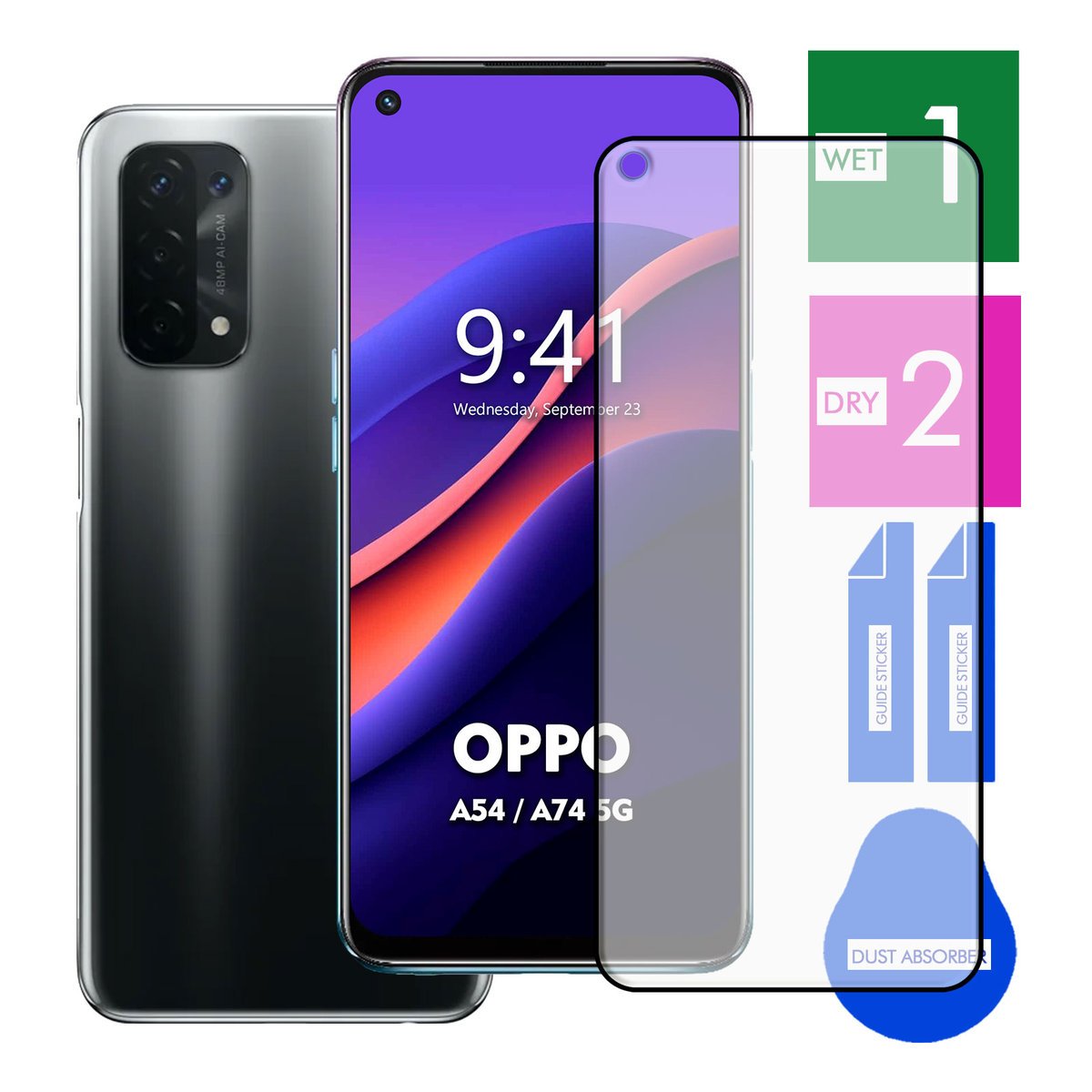 SZKŁO HARTOWANE DO OPPO A54 A74 5G NA TELEFON PEŁNE CAŁY EKRAN 9H 5D