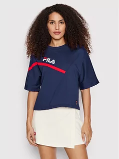 Koszulki i topy damskie - Fila T-Shirt Zug FAW0156 Granatowy Cropped Fit - grafika 1