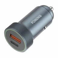 Kable - Zestaw ładujący GSM samochodowy Foneng C16 single USB (metalowy) - miniaturka - grafika 1