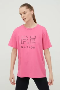 Koszulki i topy damskie - P.E Nation t-shirt bawełniany kolor fioletowy - grafika 1