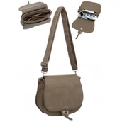 Torebki damskie - Torebka Torba Damska Listonoszka LUIGISANTO Pasek V2304 Taupe - miniaturka - grafika 1
