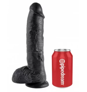 Sztuczne penisy - king cock (us) King Cock 10" Cock with Balls Black - grafika 1