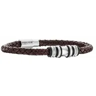 Bransolety męskie - Bransoletka Męska Police PJ25488BLC.02A Skórzany 19 cm - miniaturka - grafika 1