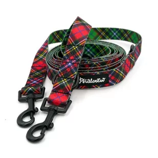 Smycz Dla Psa Przepinana W Szkocką Kratę Tartan Psiakrew, Szerokość 2,5 Cm, Karabińczyk 6Cm Czarny-220 Cm - Smycze dla psów - miniaturka - grafika 1